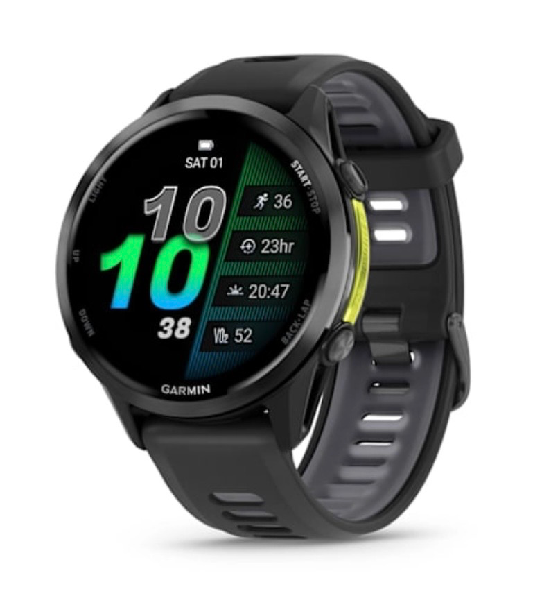 Forerunner® 970 Carbon Grey DLC Titanium with Black Case and Black/Translucent Whitestone